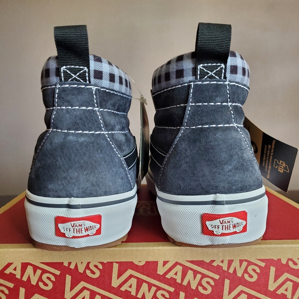 Vans Sk8-Hi MTE 1 Plaid Grey/White Women Size 8.5, Men Size 7 - Picture 7 of 15